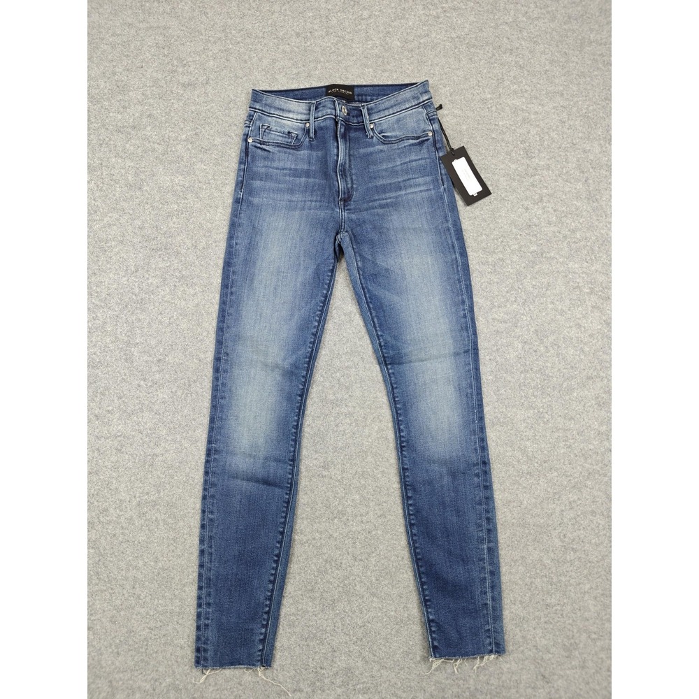 Black Orchid Carmen High Rise Ankle Fray Jeans Womens 26 Blue Skinny 26x28